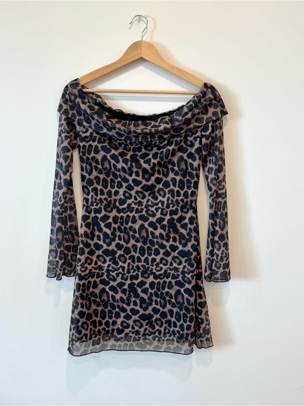 Animal Print Cheetah Off Shoulder Mini Dress